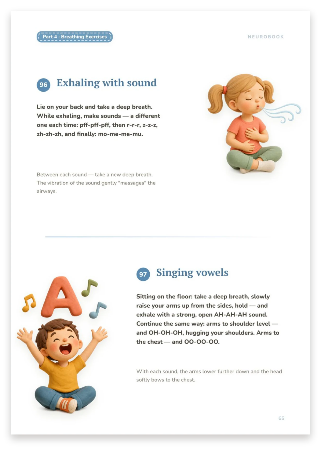 Breathing exercises with sound